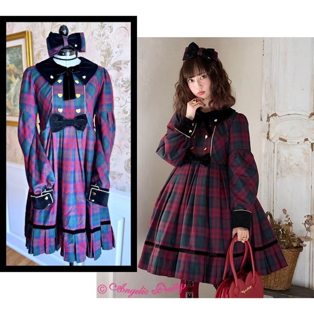 Angelic Pretty Modern Student OP Dress Plaid Sweet Lolita J Fashion Kawaii Japan